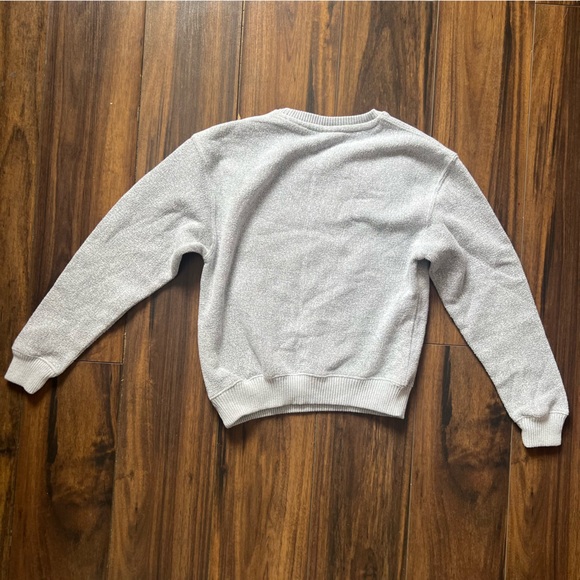 Girls Floral LOVE Sweatshirt Grey Cozy Crewneck Youth Small - Picture 10 of 10